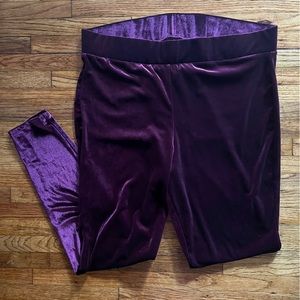 Torrid burgundy velour leggings